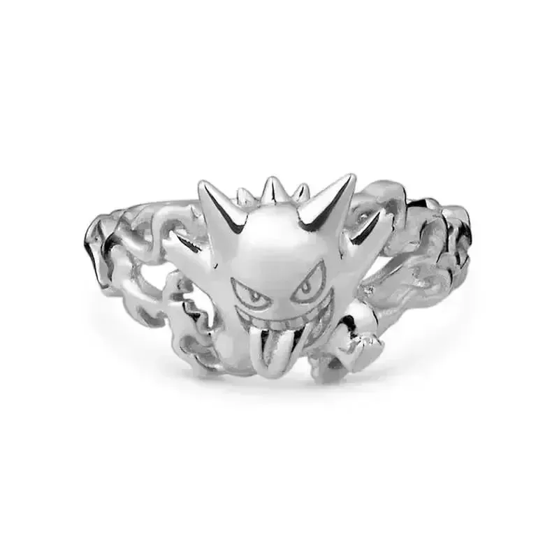 New Pokemon Litwick Dragonair 925 Silver Couple Ring Anime Fashion Cartoon Accessories Cospaly Peripherals Christmas Gifts