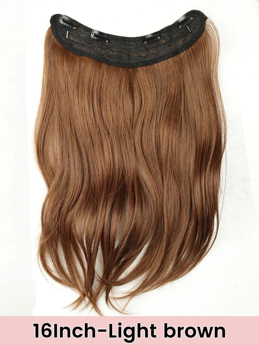 Synthetic V-Shaped Long Curly Wavy Hair Extension Synthetic Wig Layered Hair Extension Hair Pad Fluffy Top Increase Hair Volume