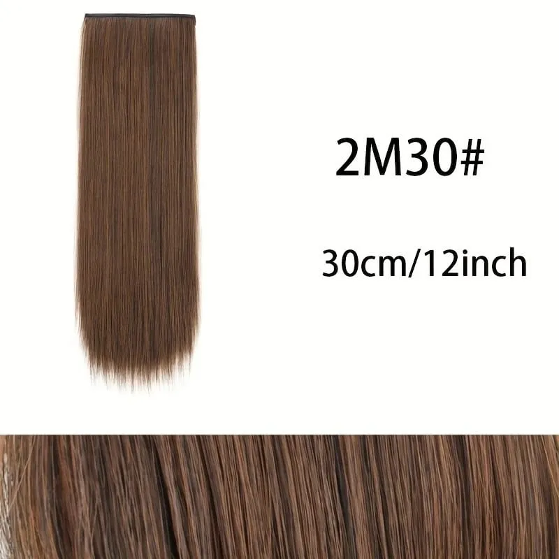 10cm/20cm/30cm Synthetic Short Straight Hair Pads Invisible Clip in Hair Extension Hair Top Side Cover 2 BB Clips Hairpiece