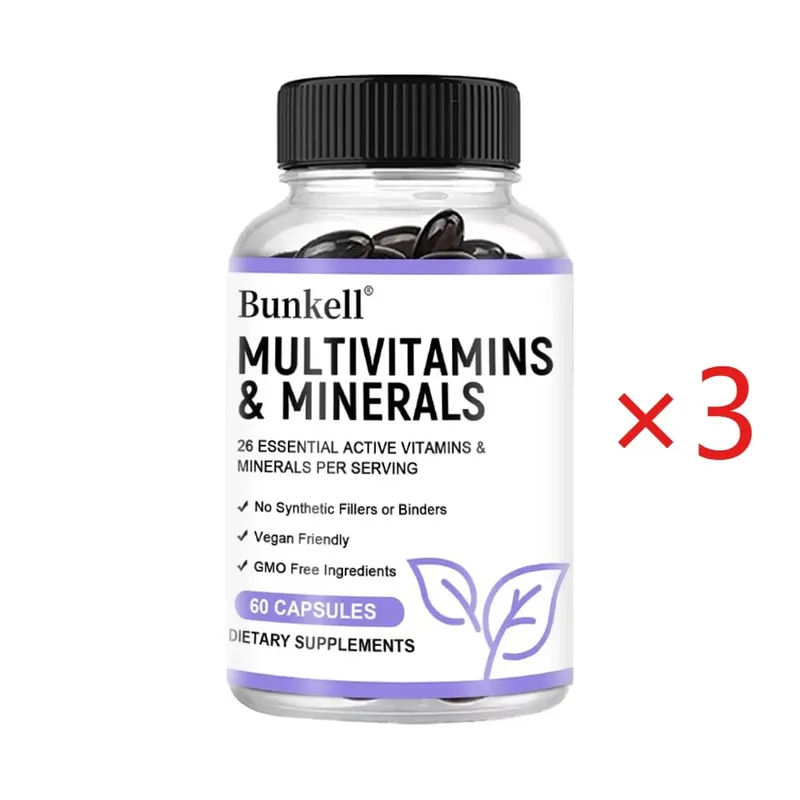 Multivitamin and Minerals - Daily Supplement Antioxidants Skin Repair Liver Health Maintenance Energy Boost 120 Capsules