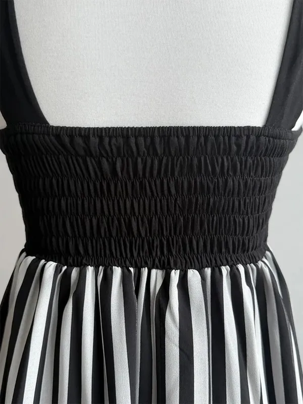 Y2K Harajuku Gothic Lolita Women's Dress Sexy Slim Fit Chic Trend Striped Suspenders Dresses Kawaii Japanese Emo Girl Streetwear