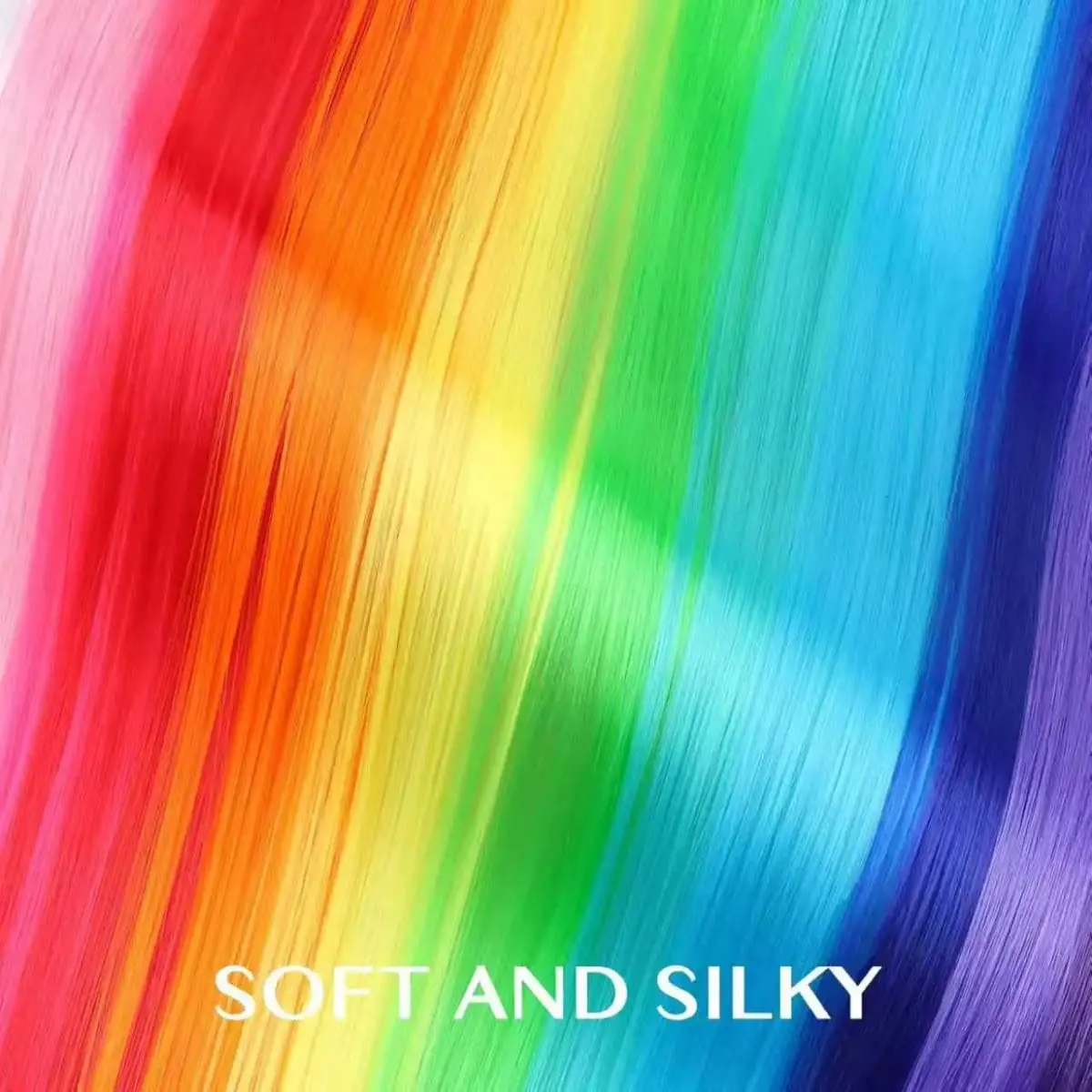 22 inch Colored Hair Extensions Straight Hairpiece Colorful Hair Extensions Party Highlights Clip in Long Synthetic Hair Extens
