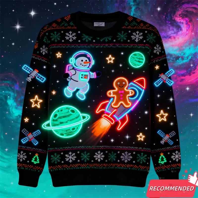 Fake Neon Light 3D Printed Ugly Xmas Sweater For Women Men Clothes Merry Christmas Snowman Funny Santa Jesus Pullovers Tracksuit