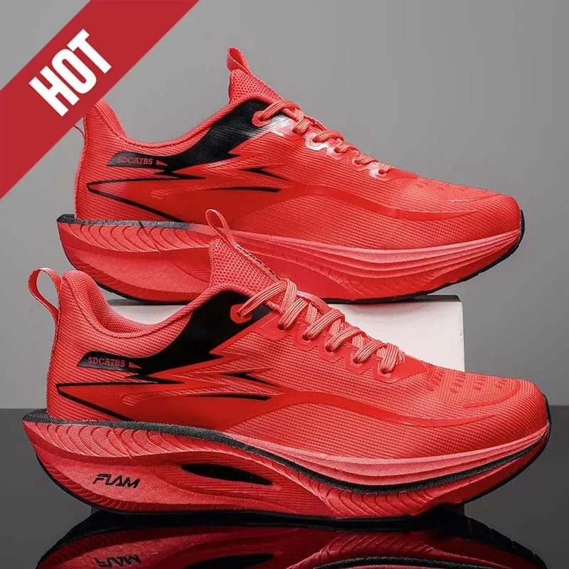 Men Running Shoes Carbon Board Air Cushion Marathon Sports Breathable Lightweight Women's Comfortable Athletic Outdoor Sneakers