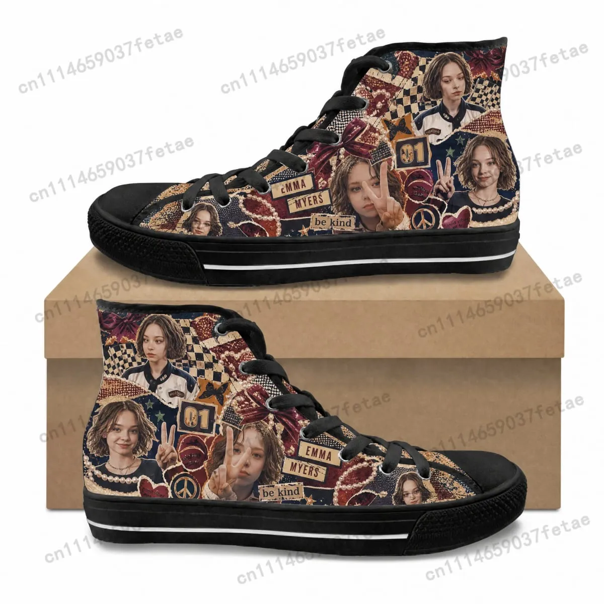 Emma Myers Low Top High Quality Sneakers Teenager Canvas Sneaker Mens Womens Casual Couple Shoes Customization Shoe