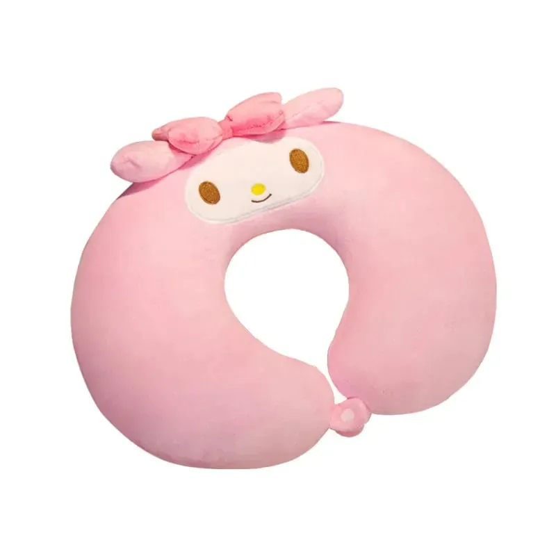 Sanrio Leuke U-vormige Nekkussen Hello Kitty Purin Pochacco Draagbare Dutje Kussen Perfect voor Neksteun Kuromi Knuffel