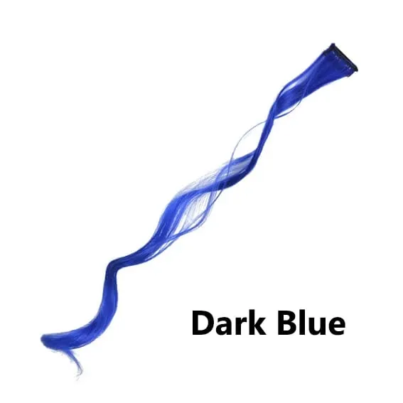 12 Colors Straight Curly Hair Synthetic Hairpieces Clip-In One Piece Pure Color Synthetic Hair Extension Pieces
