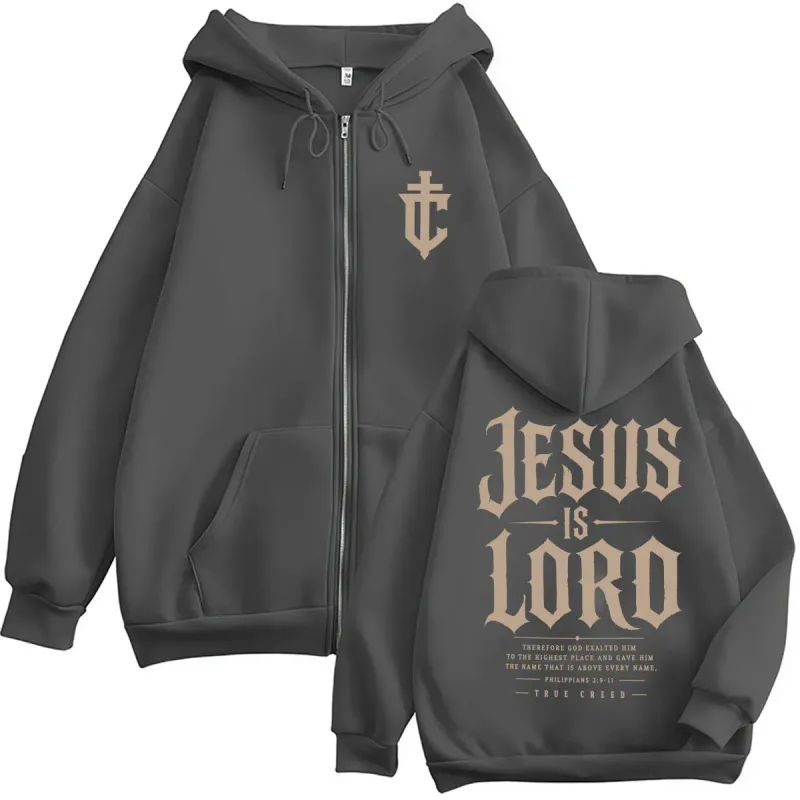 Christian Religious Jesus Is Lord Zipper Hoodies Fashion Retro Men Women Sweatshirt Fleece Oversized Casual Pullover Streetwear