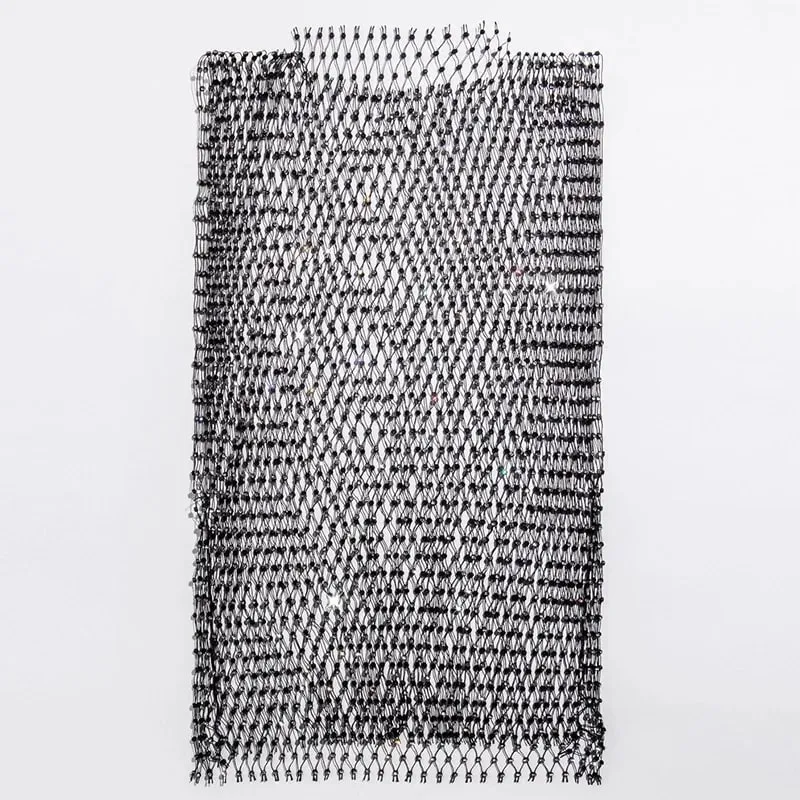 Summer Mesh See Through Vest for Women Sexy Shiny Rhinestone Fishnet Hollow Out Crop Top Beach Cover Up Party Club Tank Tops