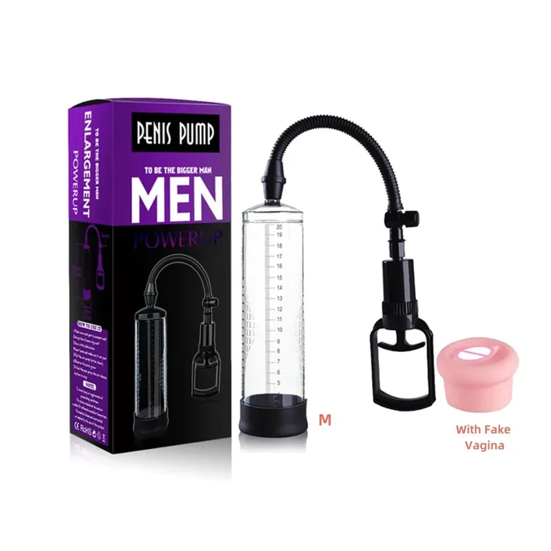 Penis Pump Vacuum Enlargement Trainer 3 Sleeves Silicone Male Enhancement Stamina Exercise Reusable Adult Sex Toy With Gauge