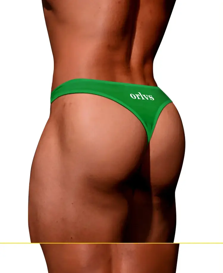 Men's Modal Thong Multi Colors Pack, ORLVS Logo Low Rise Bare Feel Underwear, High Elastic 3D Convex Pouch T-Back Briefs