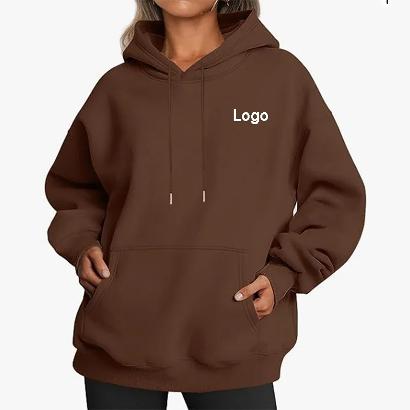 Customized Oversize Hoodies Women Fashion Printed Loose Long Sleeve Shoulder Drop Cuff Sweathsirts Streetwear Pullovers Sudadera