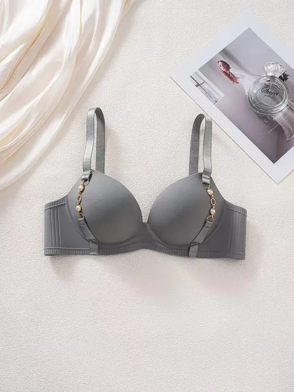 Women's Seamless Push Up Lingerie Small Breast Gathering Anti-sagging No Steel Ring Bra