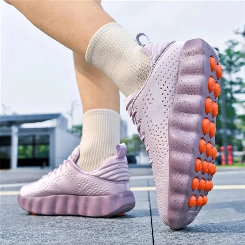 ClaWave Men Women Running Shoes Massage Particles Supercritical Cushioning Breathable Knit Sports Sneakers Non-slip Walking Shoe