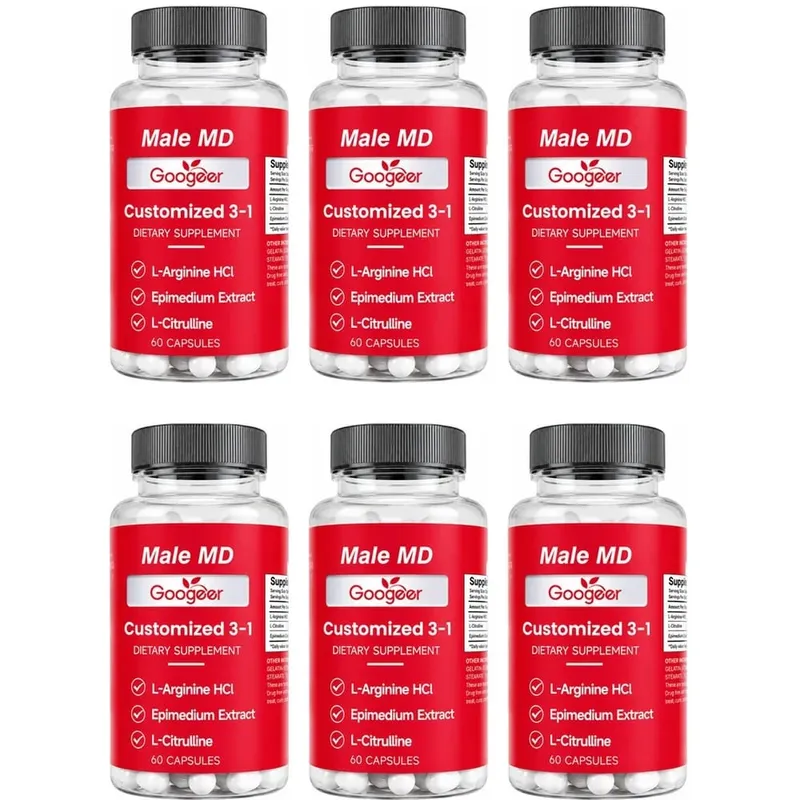Googeer Male MD Capsules with L-Arginine HCl L-Citrulline and Epimedium Leaf Extract Circulation Vitality Support 60 Count