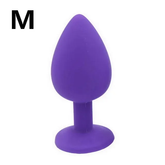 Unisex Silicone Butt Plug 3 Sizes Anal Dildo Sex Stopper Adult Toy for Men/Women Couple Anal Trainer No Vibrator