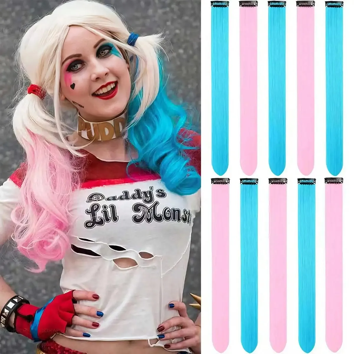 Perruques en liquidation | Perruques synthétiques à clips sans colle, 18 couleurs, économiques, pour Cosplay Lolita, usage quotidien