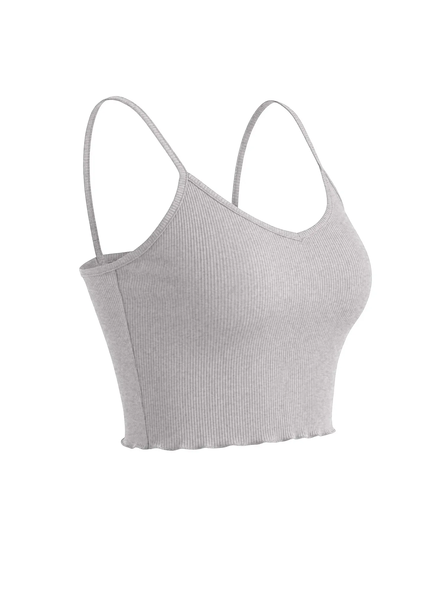 2026 New Ribbed Knit Crop Top Sleeveless Low Cut Cami Bodycon Slim Fit Basic Vest for Streetwear & Vacation — image 4