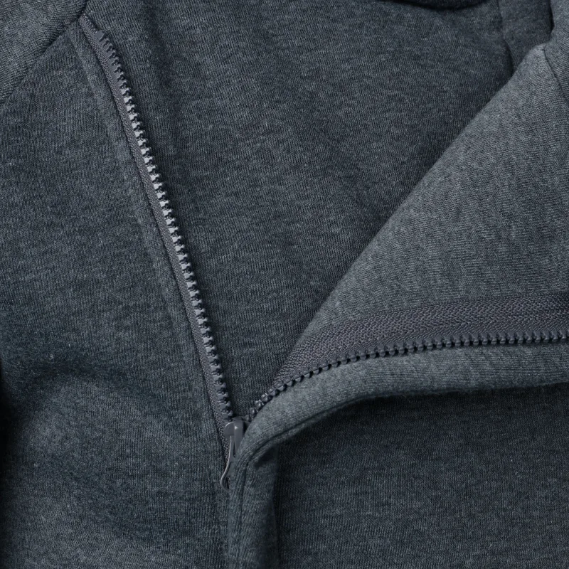Autumn winter men's solid color hooded top Long sleeve side zipper design hoodie