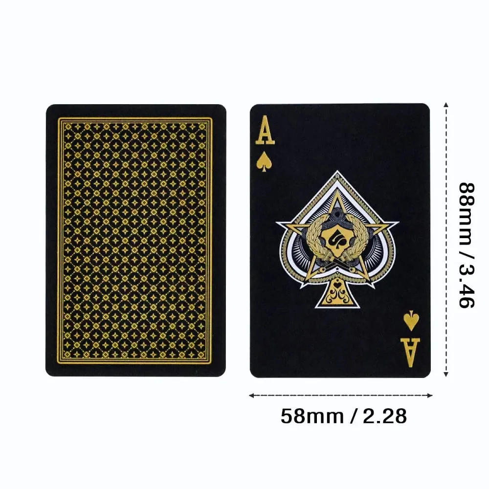 Premium Black Glod Playing Cards PVC Plastic Waterproof Durable Poker Cards Large Character Deck of Cards for Parties