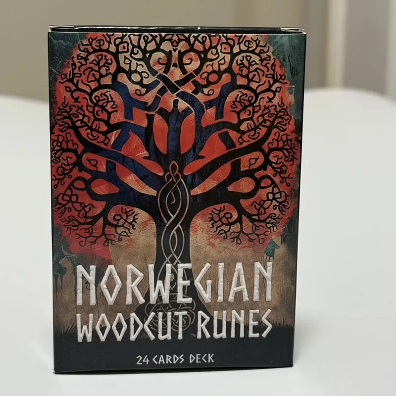 Norveç Gravür Runes Güverte 24 adet İngilizce Versiyon Elder Futhark Runes Oracle güverte