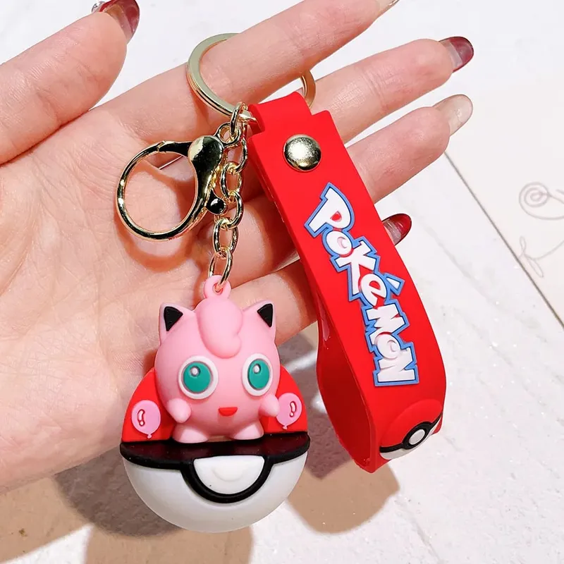 40 Style Wholesale Anime Pokémon Pikachu Eveen Keychain Cartoon Cute Charizard Keyring Student Backpack Car Key Chain Toys Gifts