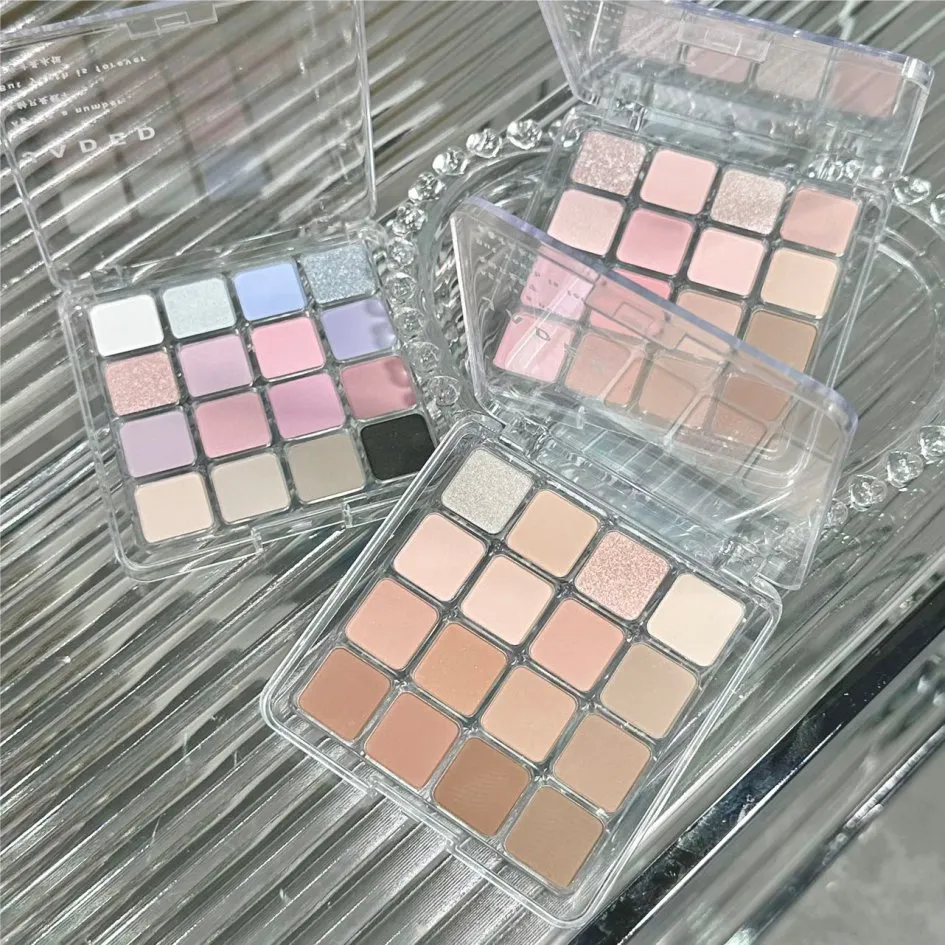 16 Color Eyeshadow Palette Matte Low Saturation Waterproof Glitter Blue Eye Shadow Long Lasting Pink Eyes Makeup Korean Cosmetic