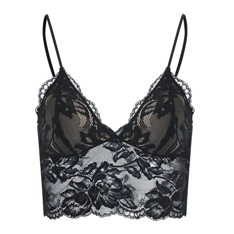 Women's French Thin Lace Wireless Set Strapless Triangle Cup Slim Invisible Bra Perfect for Big Bust To Look Smaller Daily S-xl