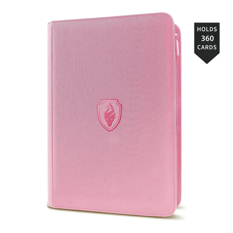 9 Pocket Trading Card Binder PU Cover Zipper Card Collection Album Sturdy 360 Side-Loading Card Folder Holder for Game Cards