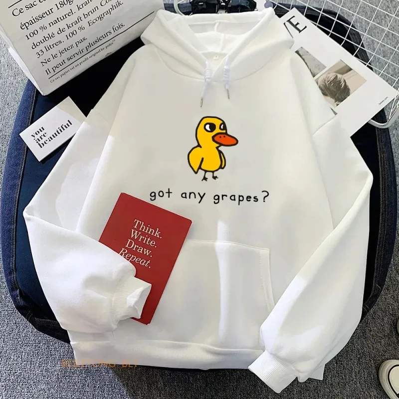 The Duck Song Got Any Grapes Printed Hoodies Kawaii Cartoon Women Sweatshirts Winter Soft Comfortable Hooded Clothing Streetwear — image 6
