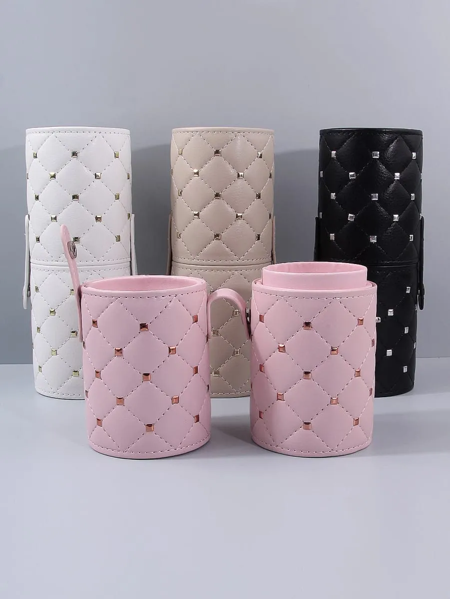 Rivet Cosmetic Storage Bags Waterproof Makeup Brushes Case Women Bag Portable Travel Brush Holder Pen Case Box