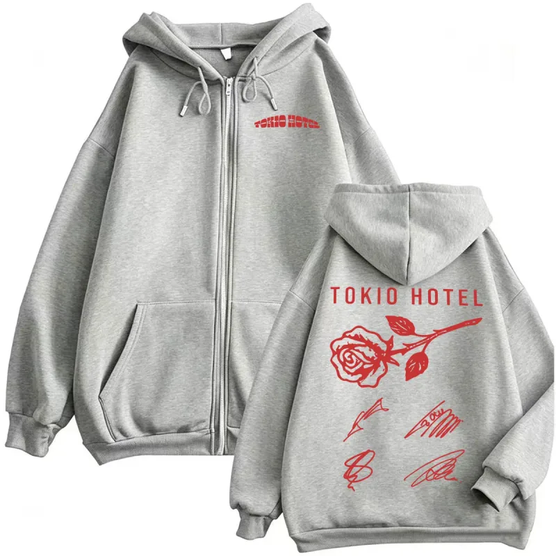Tokio Hotel ARENA TOUR 2026 Signature Zipper Hoodies Men's Fashion Classic Sweatshirt Jacket Coats Casual Fleece Zip Up Pullover