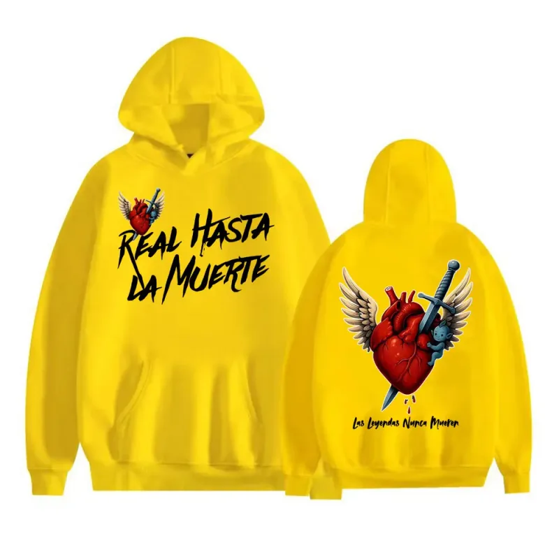 Anuel AA Rhlm 2 Real Hasta La Muerte Heart Hoodies Men Women Fashion Retro Bodywarmer Sweatshirts Casual Fleece Oversized Hoodie