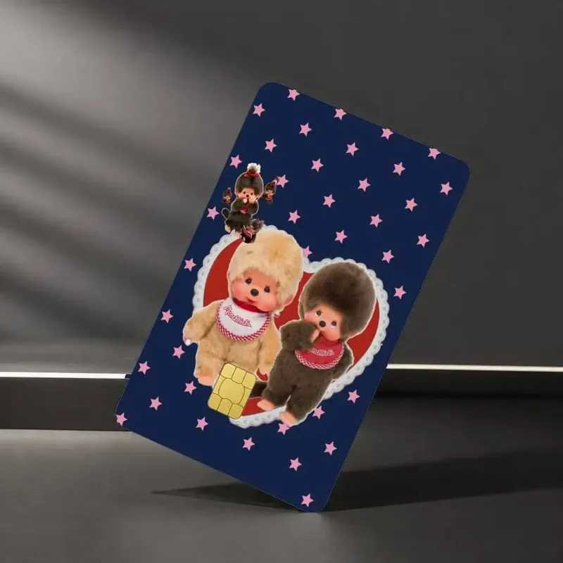 Cute M-MonchhichiS Sticker Film Tape Skin for Credit Card Debit Card Waterproof Stickers