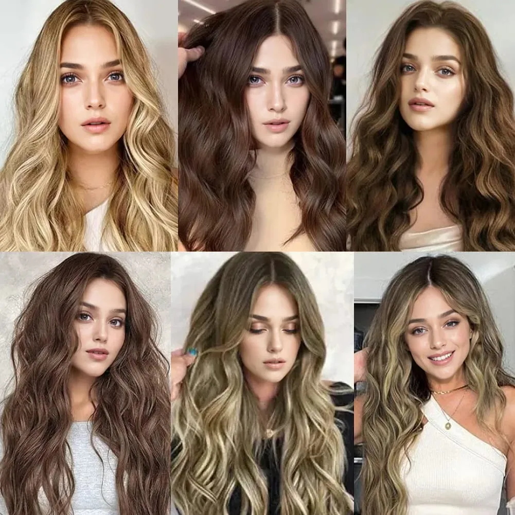 4Pcs/Set 16/20/24 Inch Synthetic Hair Clip In Long Wavy Thick Double Weft Hair Extensions Hairpieces For Women — image 6