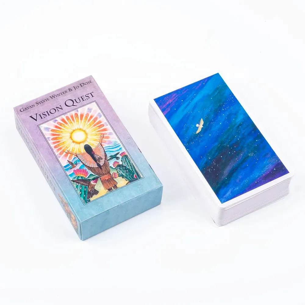 뜨거운 판매 비전 퀘스트 타로 78 카드 데크 10.3*6cm 운명 운세 타로 카드 점쟁이 카드 게임 파티 보드 게임