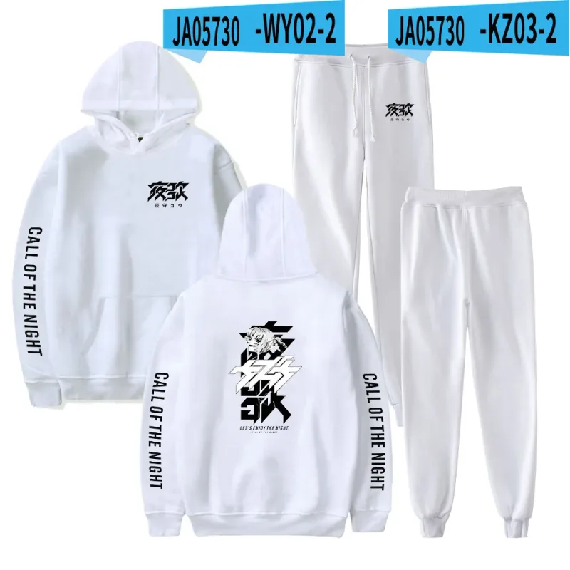 Harajuku Comfortable Call of the Night Print Sweatshirt Sweatpants Suit Hoodies+ Trousers Suit Boys/Girls 2 Piece Set Clothes