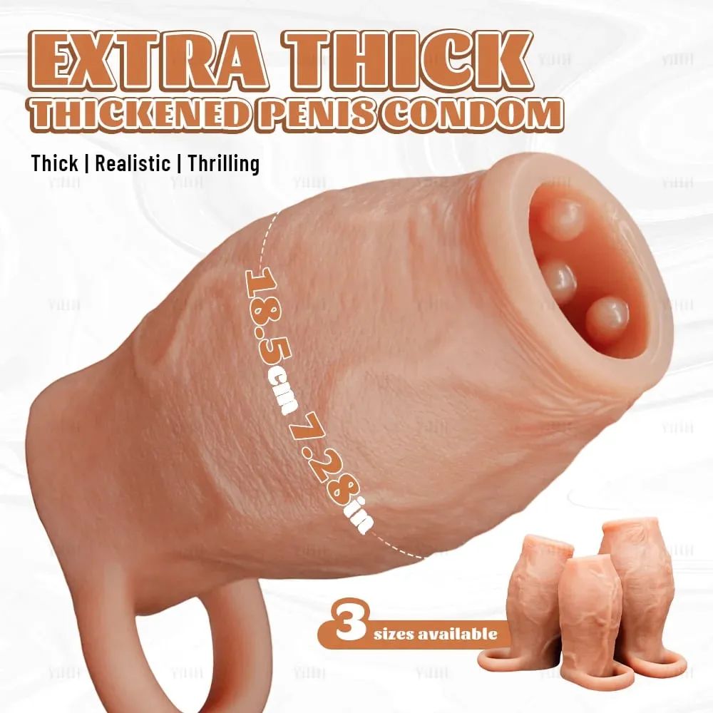 Sexy Thicken Cock Sleeve Penis Lock Penis Ring Adult Sex Toy For Men Dick Enlarged and Soft Silicone Penis Sleeve Enlargement