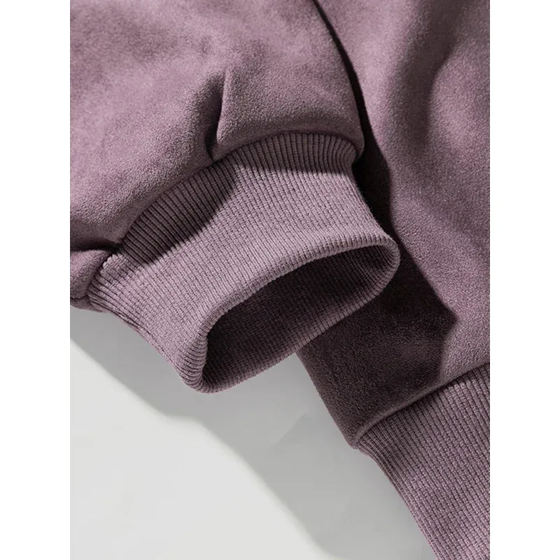 Sweat-shirt à manches longues pour homme, vêtement de marque violet, col rond, Baggy, décontracté, en daim, automne-hiver, 2026