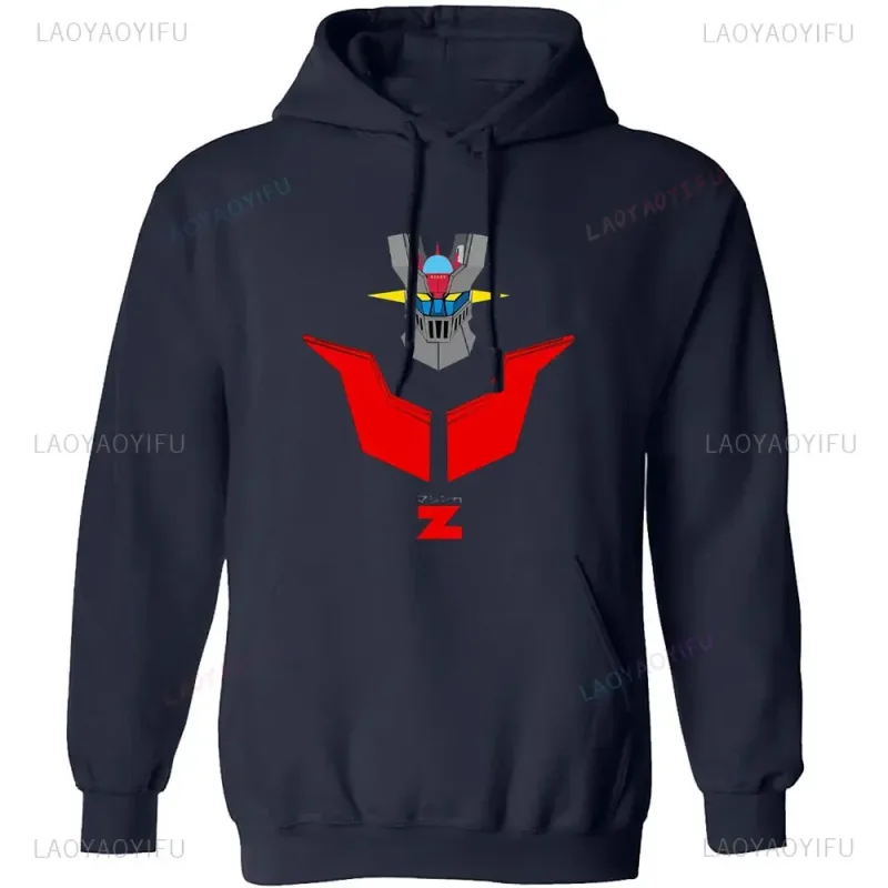 Japanese Mazinger Z Shirt Mens Cool Wear Fashion Hoodies Tops Cartoon Men Clothing Graphic Hoodied Anime Clothes Long Sleeve