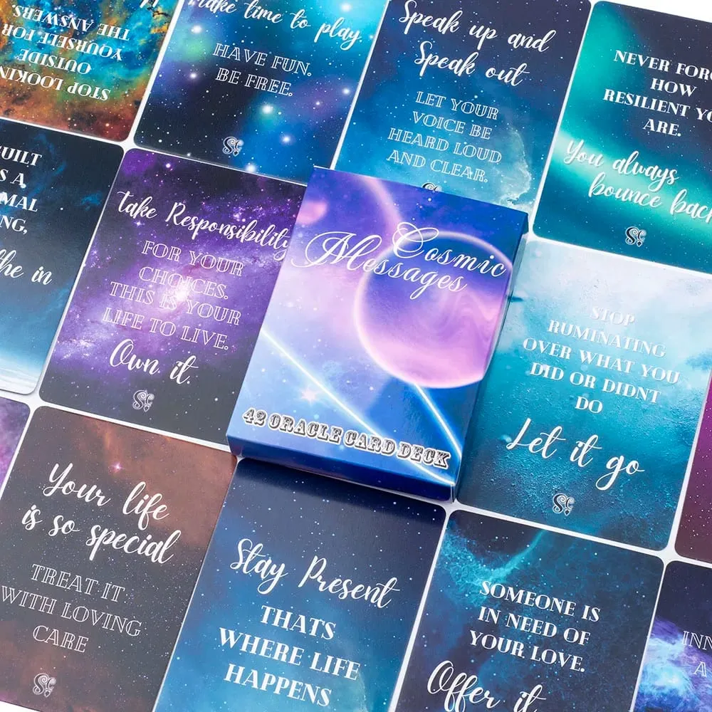42 Oracle Card Deck Cosmic Messages Divination Inspirational Board Playing Games English Version 10.3x7.3cm