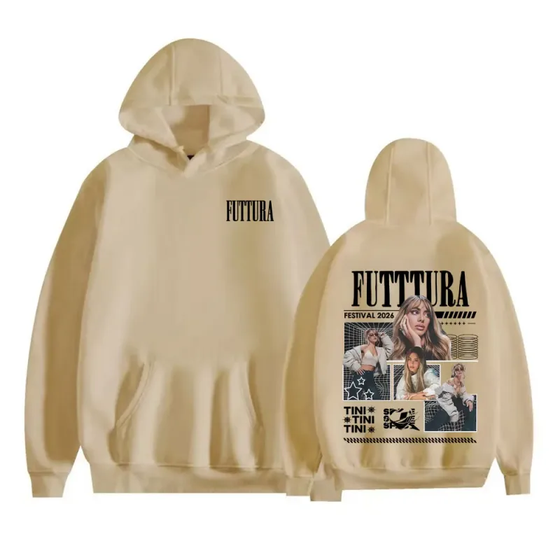 Tini Stoessel Futtura Album 2026 Merch Hoodies Men Women Clothing Vintage Aesthetic Sweatshirt Cozy Fleece Long Sleeve Pullovers