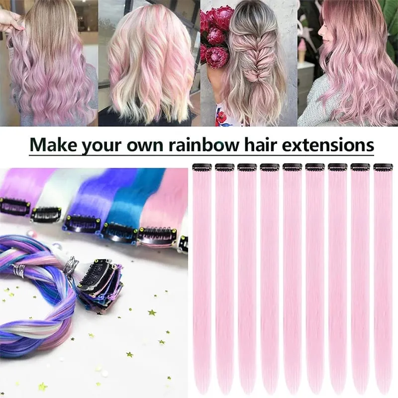 Pick dye wig piece female color hanging ear dye one-piece simulated long straight hair extension piece
