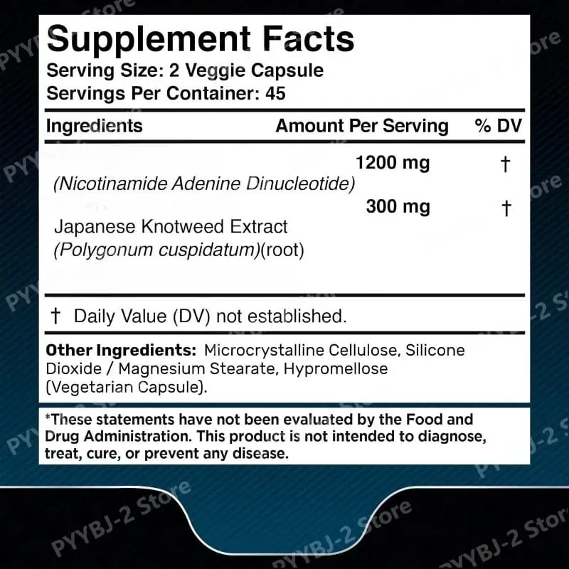 NAD+ Capsules na may Resveratrol Herbal Antioxidant Supplement Suporta sa Cellular Health Energy at Anti Aging para sa mga Babaeng Lalaki 90 piraso