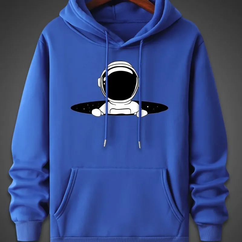 2025 New Winter Casual Men's Loose Fleece Warmth Hooded Sweatshirt Fashionable Trendy Casual Multi-purpose Walkaround 2D Hooded