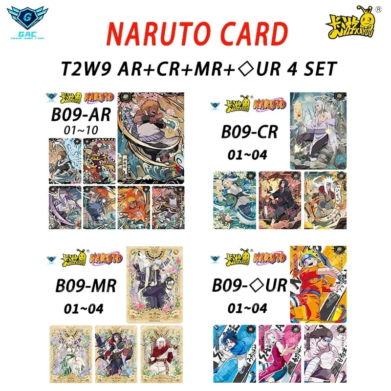 Kayou Naruto New T4W8 T2W9 Anime Rare Card Full Series ASP BP PU HR AR CR MR UR Complete Set Anime Collection Card Kids Toy Gift