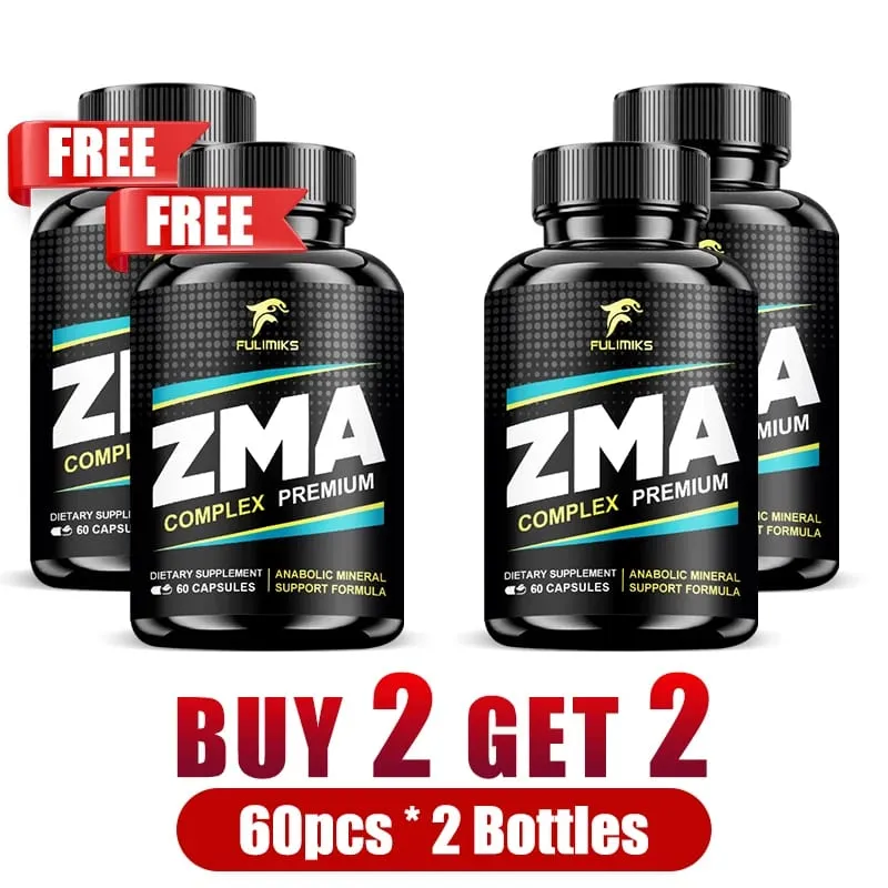 Buy 2 Get 2 Free! Easter Gift ZMA Supplements Capsules with Zin Vitamin B-6 Support Energy Brain Overall Health