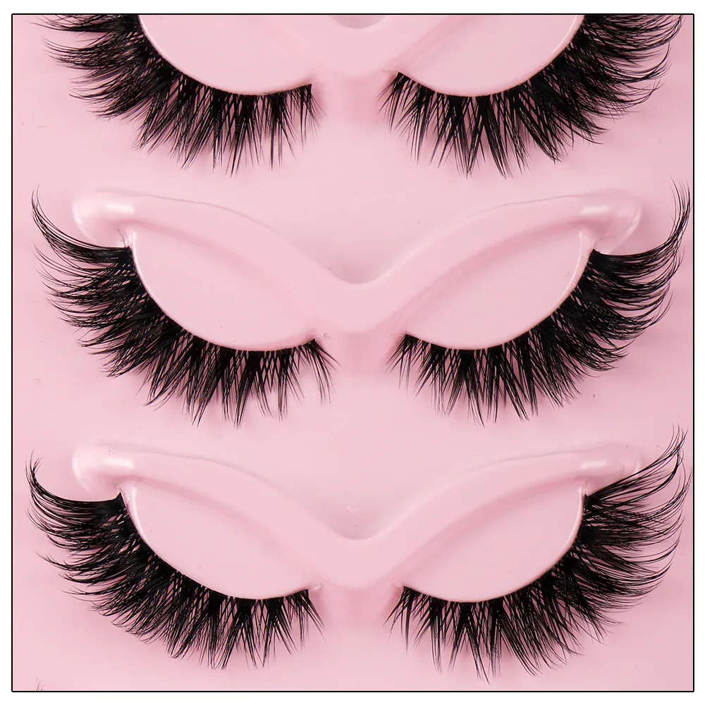 5 Pairs Cat Eye False Eyelashes Faux Mink Natural Long Manga Lashes Winged Elongated Outer Corner Fake Eyelashes Daily Makeup