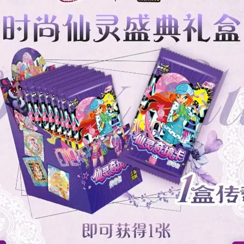 Genuine Winx Club Card Magic Bag Fairy Bag Fairy Wonderland Cards Bloom Stella Flora Anime Cards Toys Customized Birthday Gifts