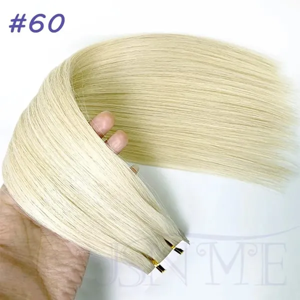 Tape In Human Hair Extensions 100% Really Hair Tape In Hair Natural Straight Black Brown Blonde 613 For SalonFor Women